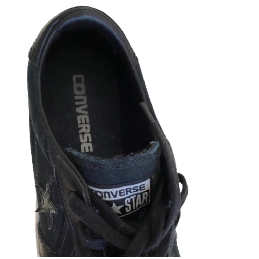 Converse Breakpoint Foundational Leather OX Black/White Low Top Sneakers Sz 6.5